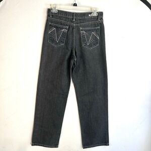 Red Ape Black Denim Jeans Girls Size 16 High Rise Wide Leg